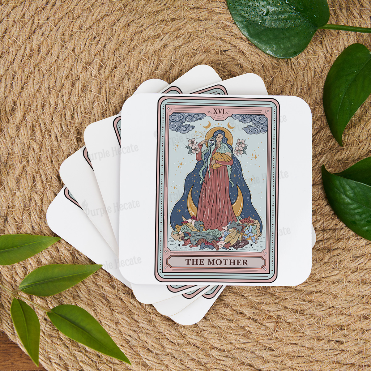Purplehecate The Mother Tarot Coaster