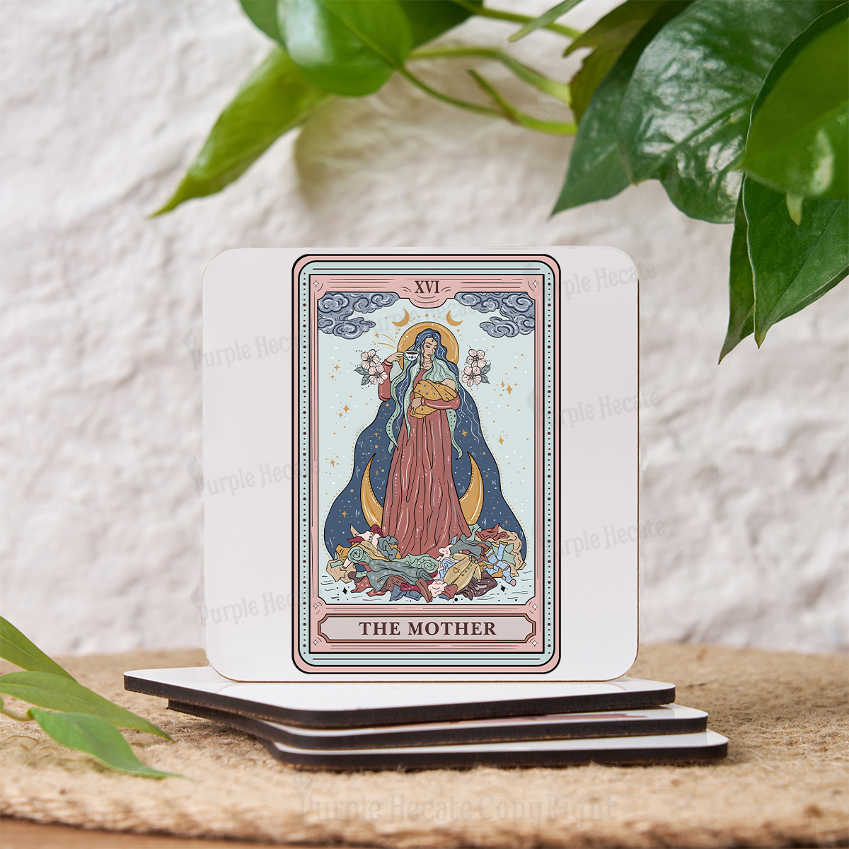 Purplehecate The Mother Tarot Coaster