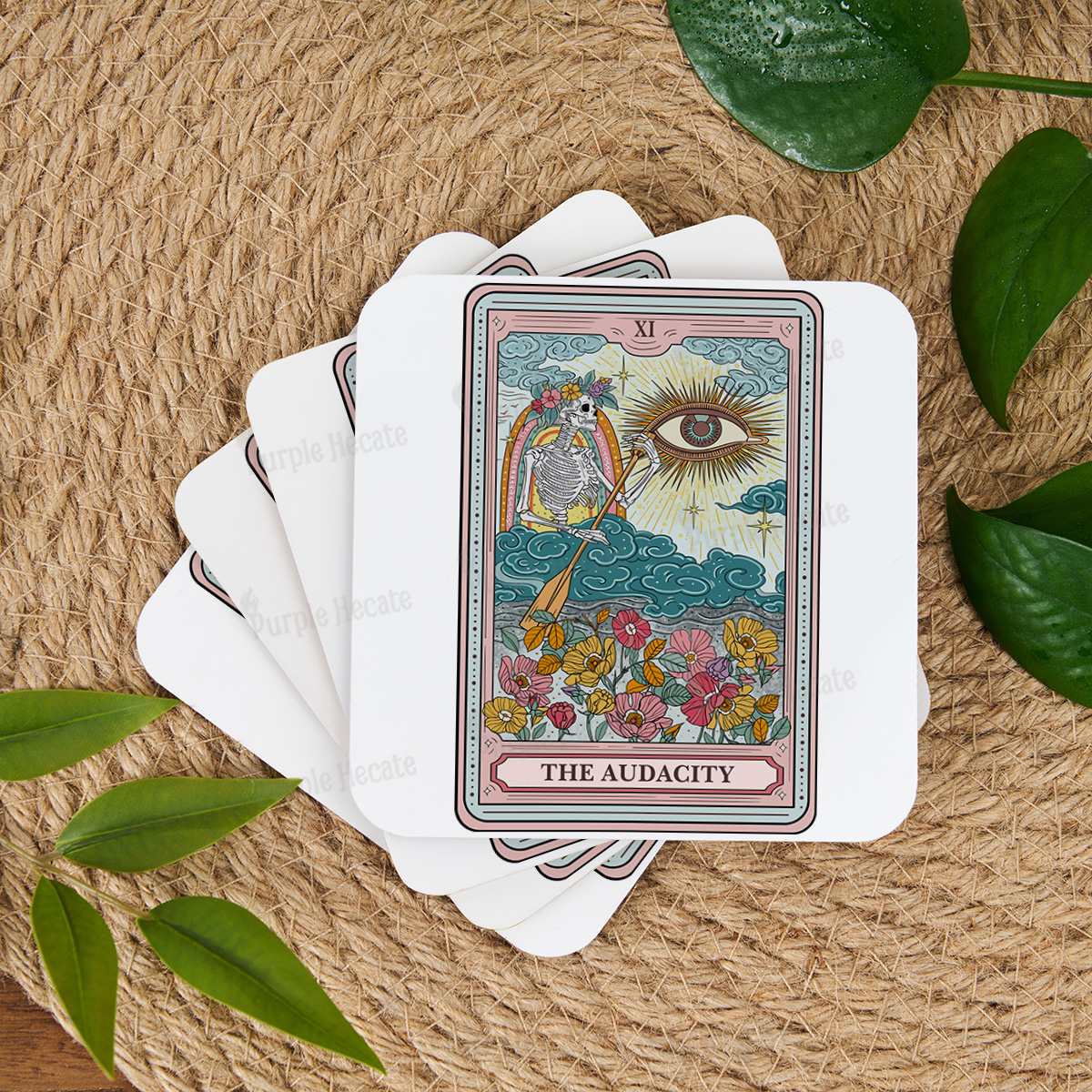 Purplehecate The Audacity Tarot Coaster