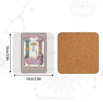 Purplehecate The High Priestess Tarot Coaster
