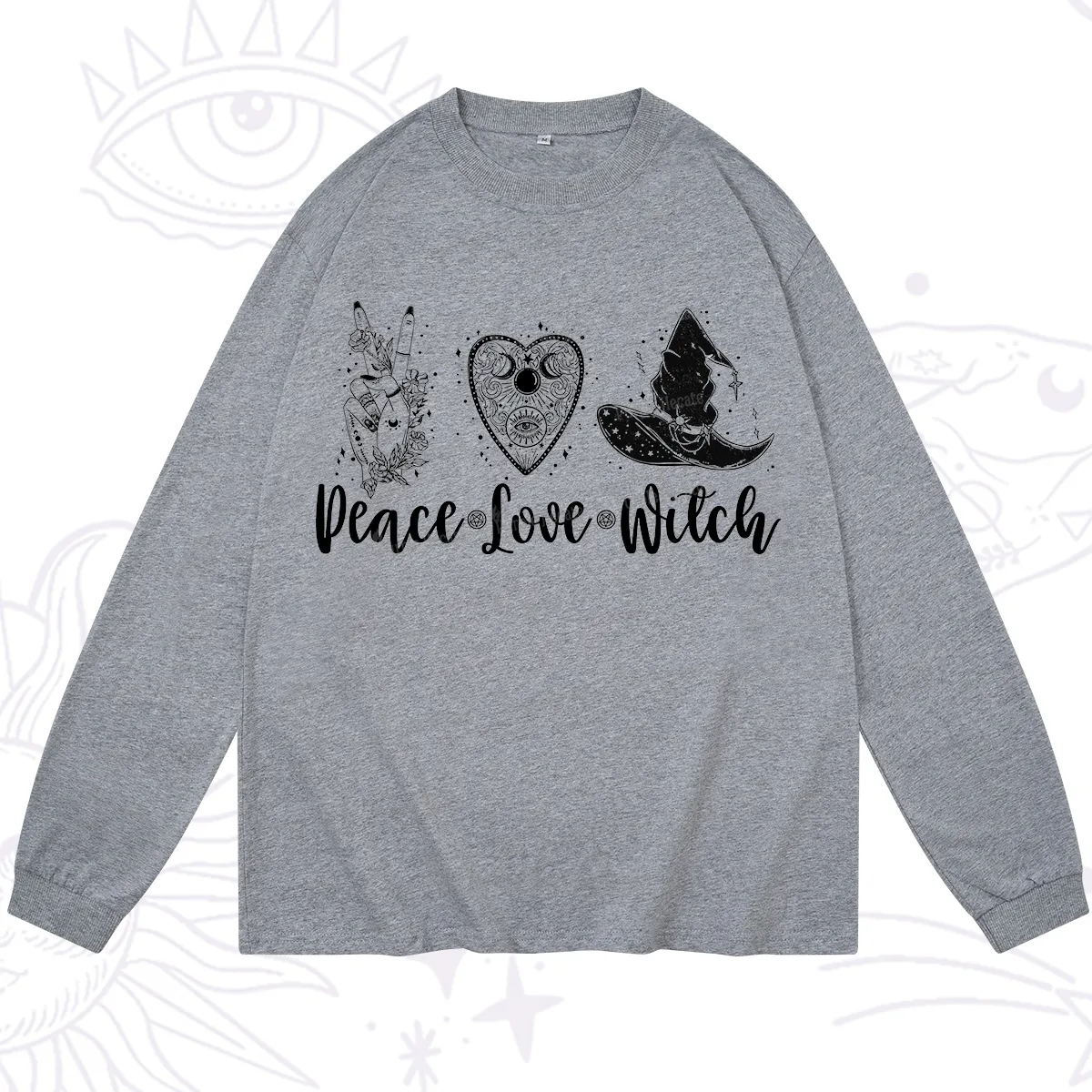 Purplehecate Peace Love Witch Long Sleeve T-Shirt