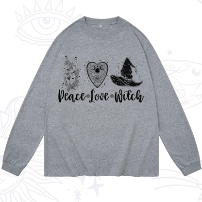 Purplehecate Peace Love Witch Long Sleeve T-Shirt