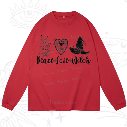 Purplehecate Peace Love Witch Long Sleeve T-Shirt