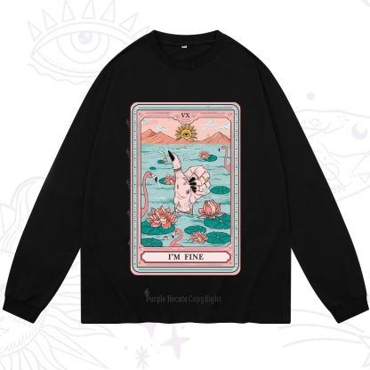 Purplehecate The I'm Fine Tarot Long Sleeve T-Shirt