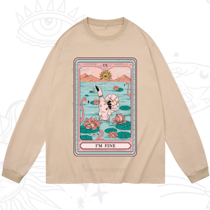 Purplehecate The I'm Fine Tarot Long Sleeve T-Shirt