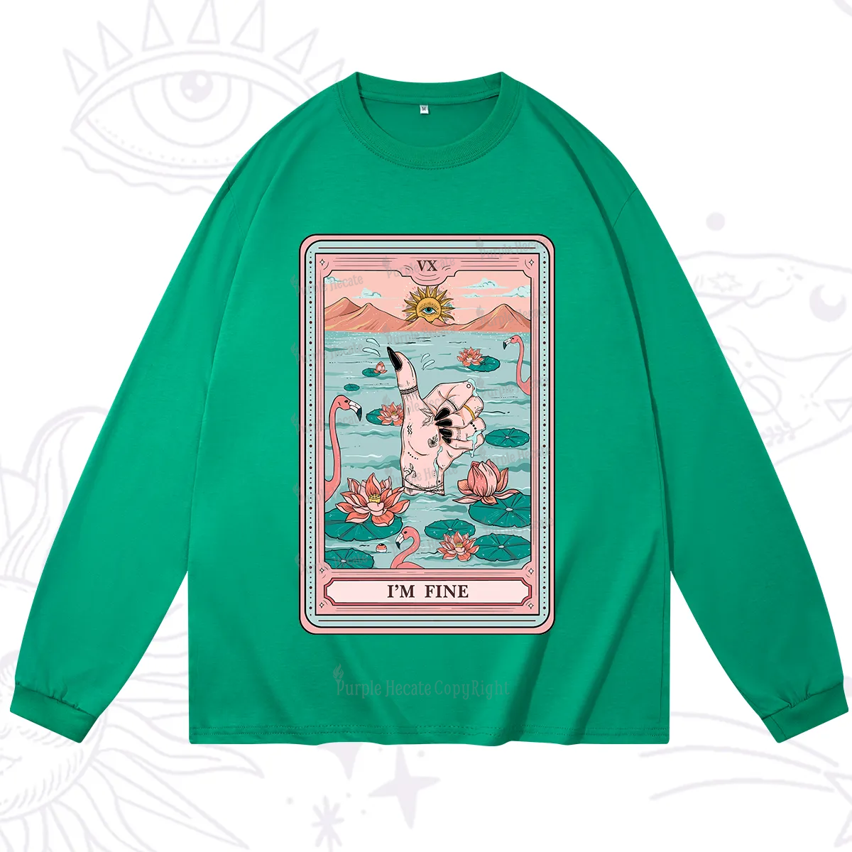 Purplehecate The I'm Fine Tarot Long Sleeve T-Shirt