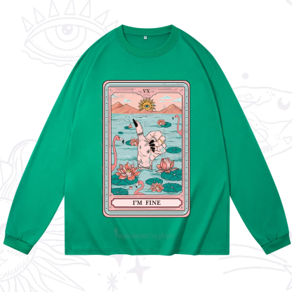 Purplehecate The I'm Fine Tarot Long Sleeve T-Shirt