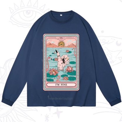 Purplehecate The I'm Fine Tarot Long Sleeve T-Shirt