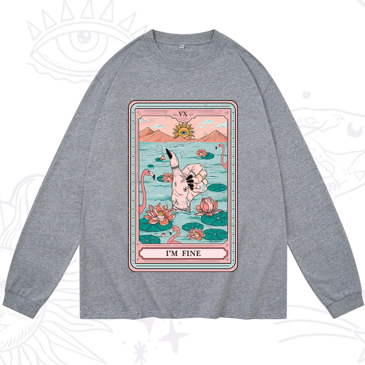 Purplehecate The I'm Fine Tarot Long Sleeve T-Shirt