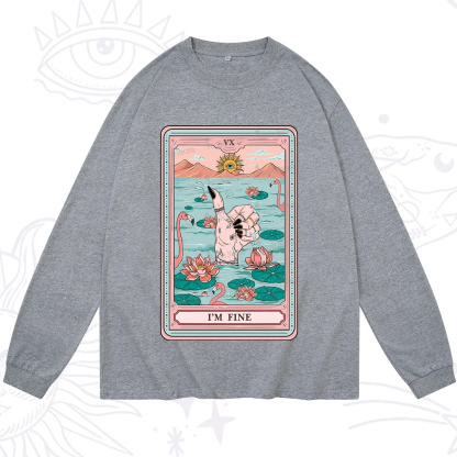 Purplehecate The I'm Fine Tarot Long Sleeve T-Shirt