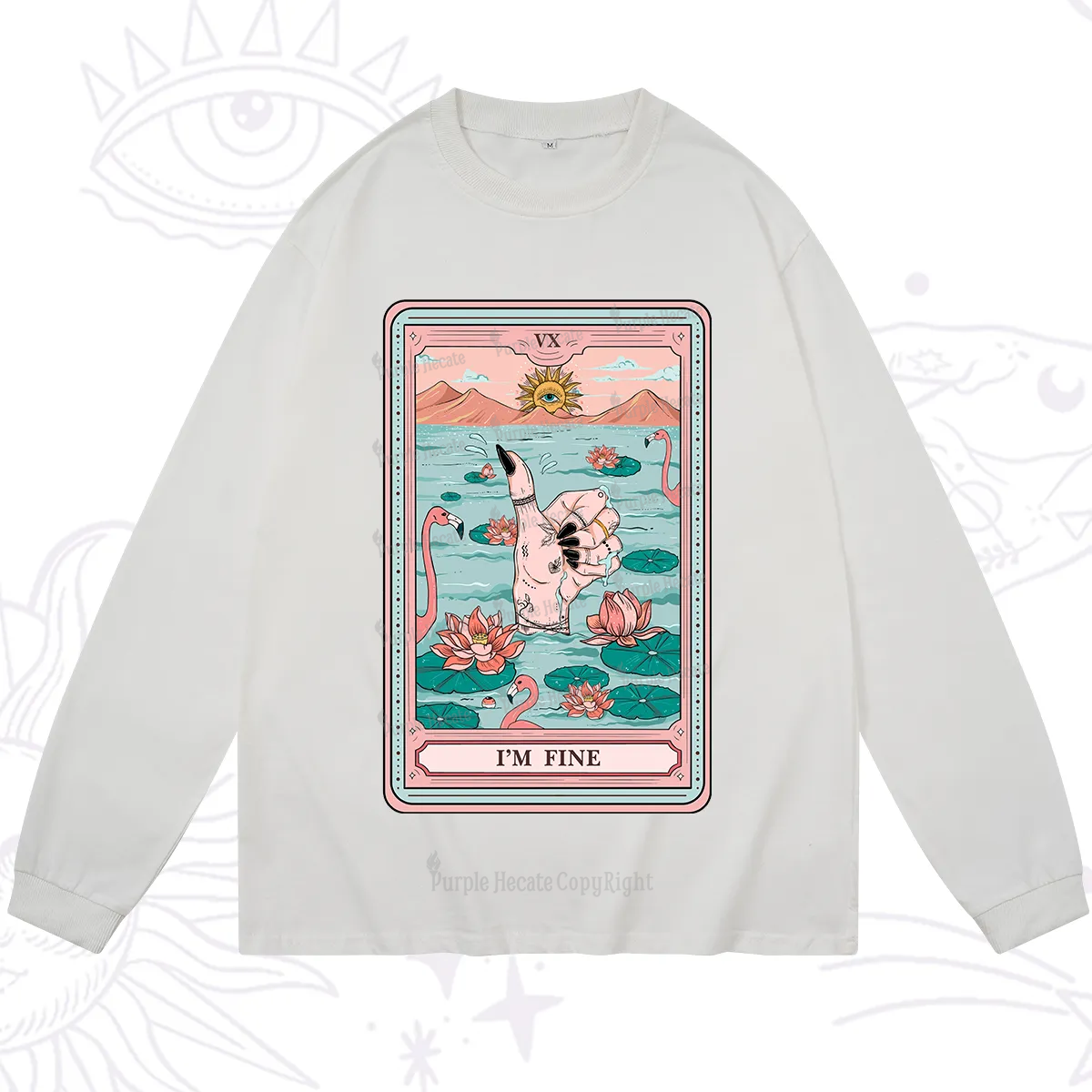 Purplehecate The I'm Fine Tarot Long Sleeve T-Shirt