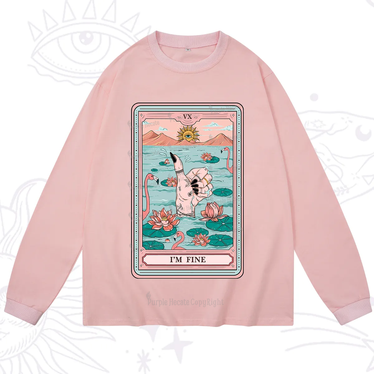 Purplehecate The I'm Fine Tarot Long Sleeve T-Shirt