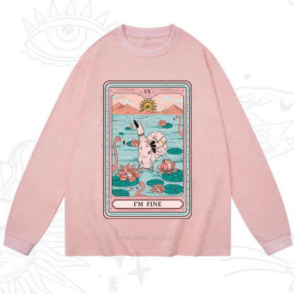Purplehecate The I'm Fine Tarot Long Sleeve T-Shirt