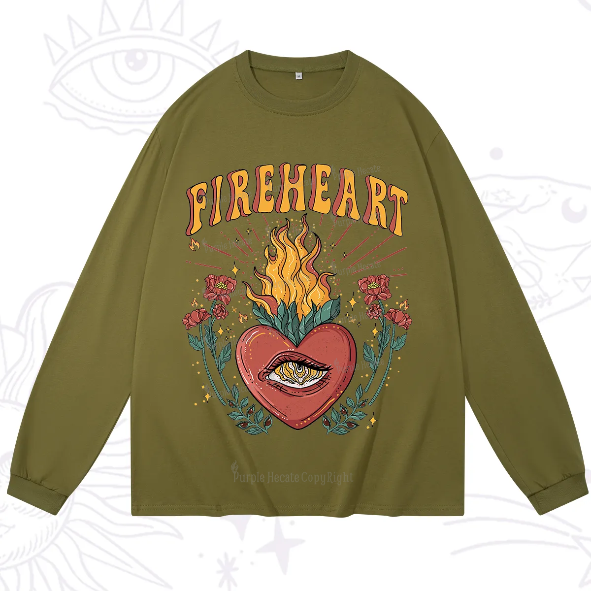 Purplehecate Fireheart Long Sleeve T-Shirt