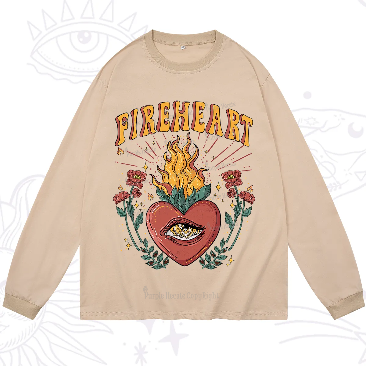 Purplehecate Fireheart Long Sleeve T-Shirt