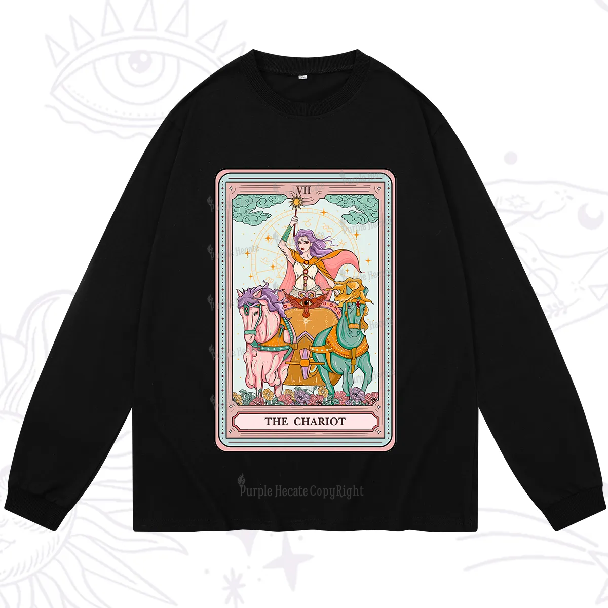 Purplehecate The Chariot Tarot Long Sleeve T-Shirt