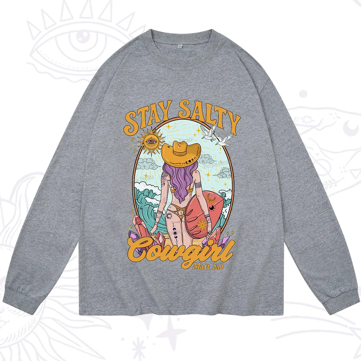 Purplehecate Stay Salty Cowgirl Long Sleeve T-Shirt