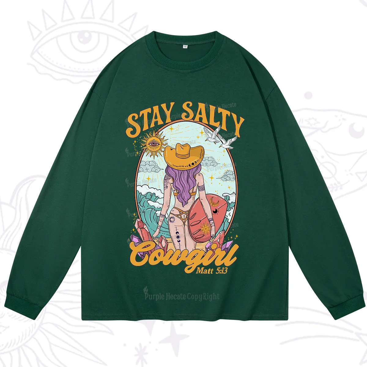 Purplehecate Stay Salty Cowgirl Long Sleeve T-Shirt