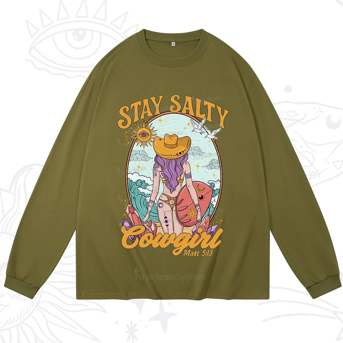 Purplehecate Stay Salty Cowgirl Long Sleeve T-Shirt