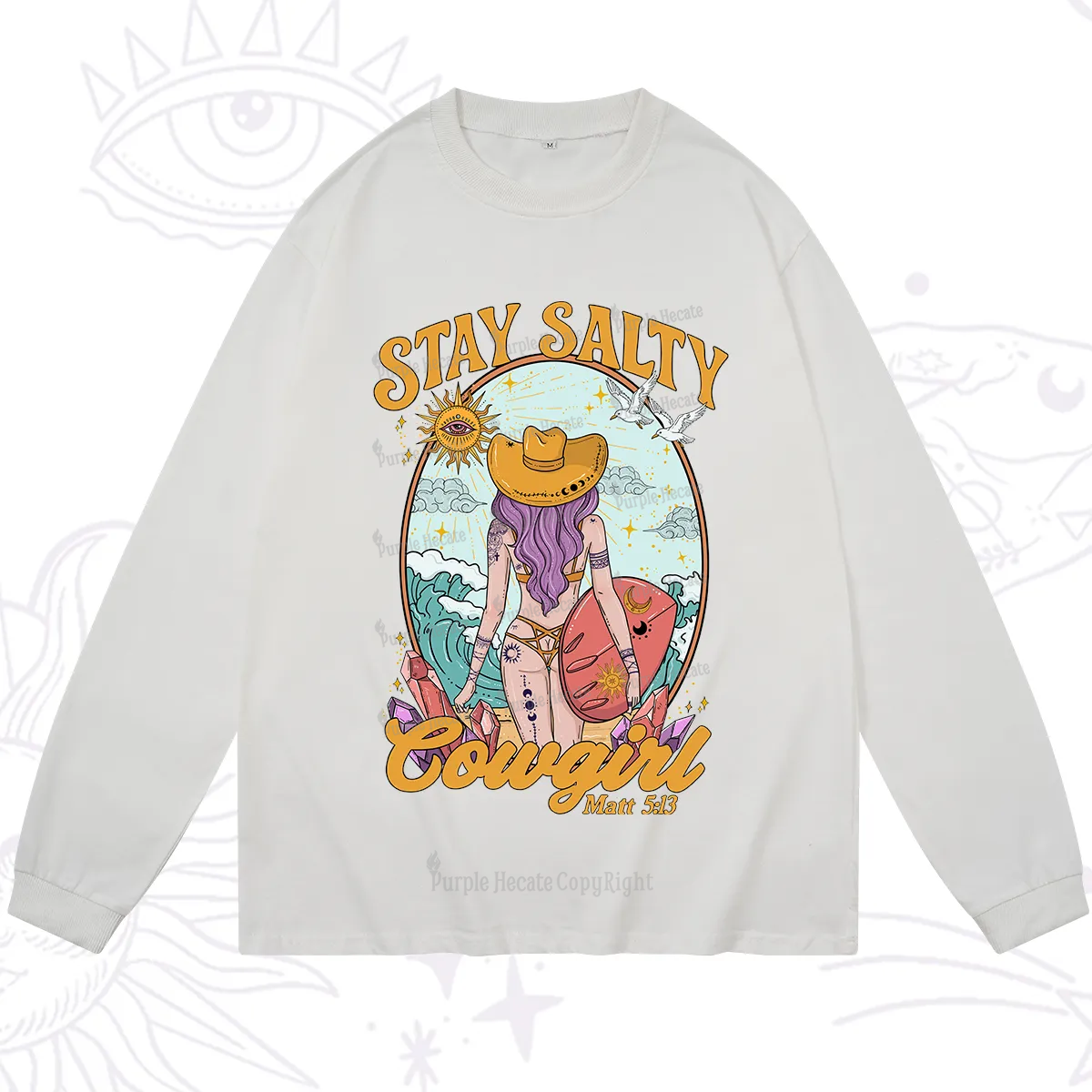 Purplehecate Stay Salty Cowgirl Long Sleeve T-Shirt