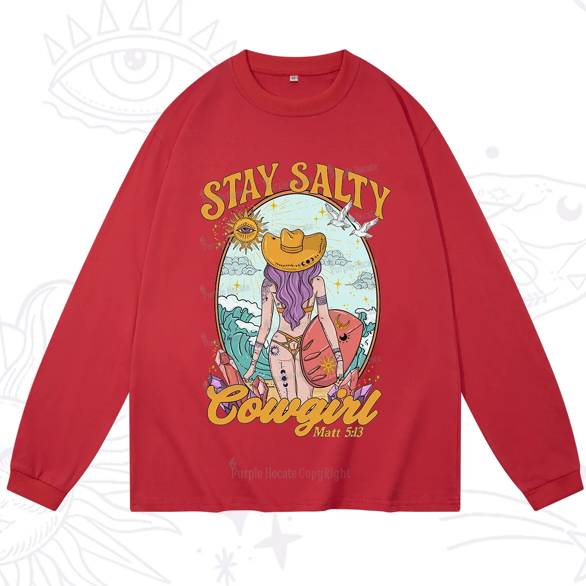 Purplehecate Stay Salty Cowgirl Long Sleeve T-Shirt