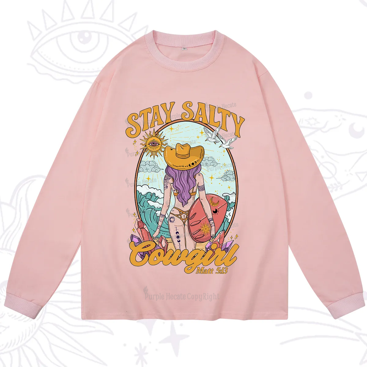 Purplehecate Stay Salty Cowgirl Long Sleeve T-Shirt