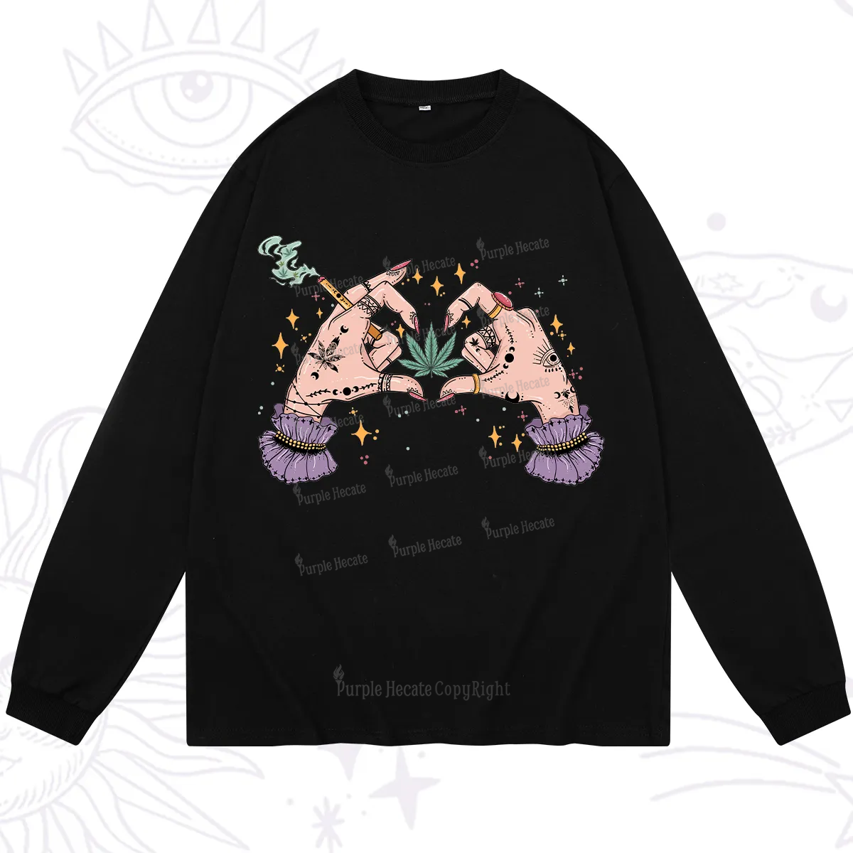 Purplehecate You're Never Alone If You Have Weed Long Sleeve T-Shirt