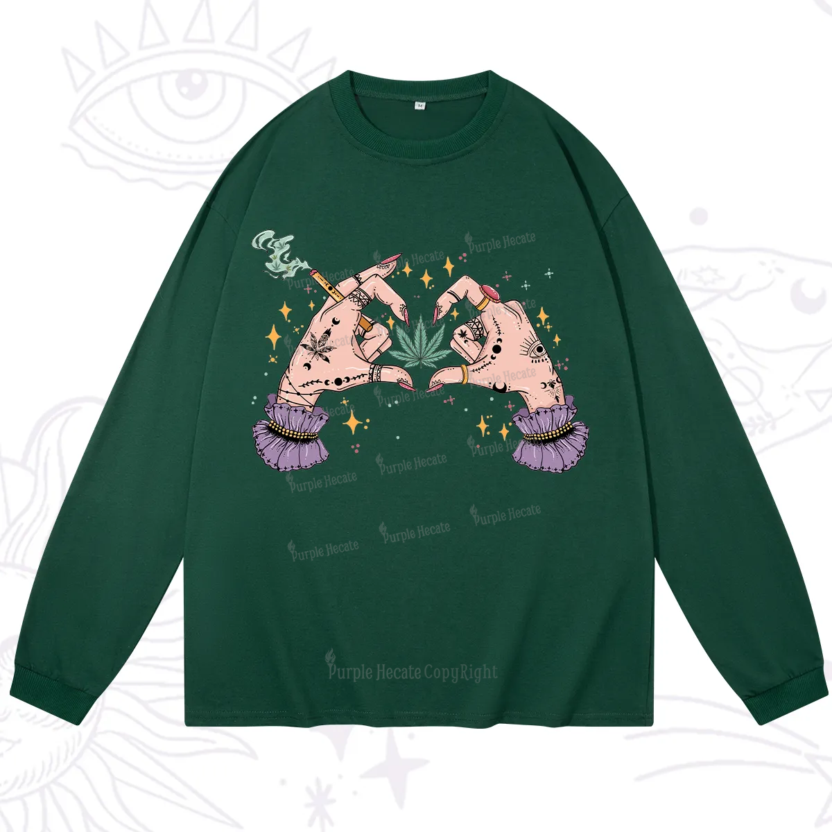 Purplehecate You're Never Alone If You Have Weed Long Sleeve T-Shirt
