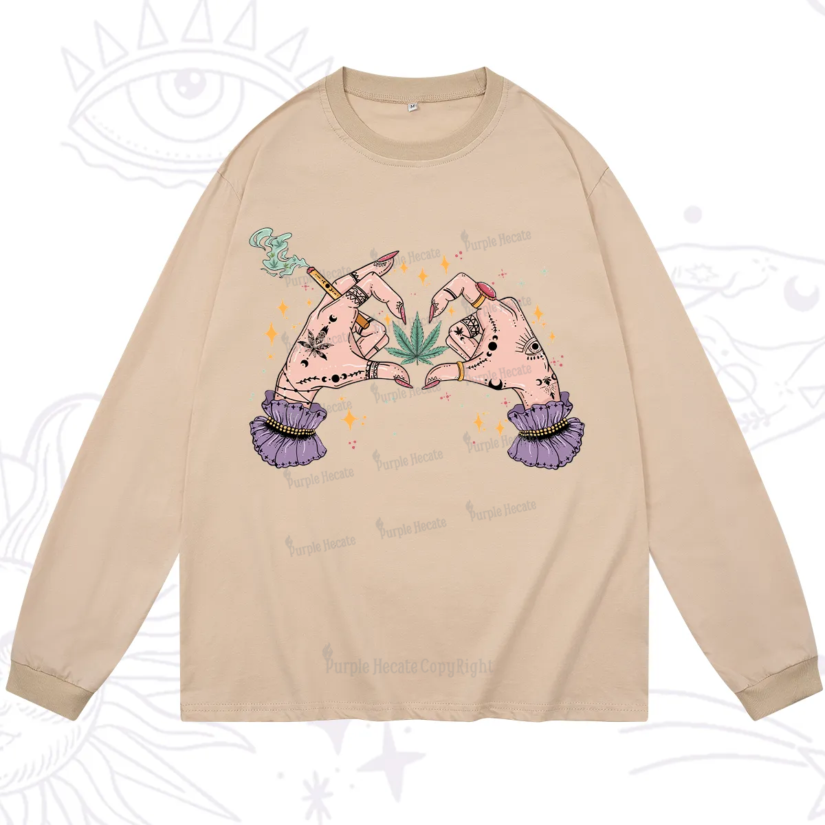 Purplehecate You're Never Alone If You Have Weed Long Sleeve T-Shirt