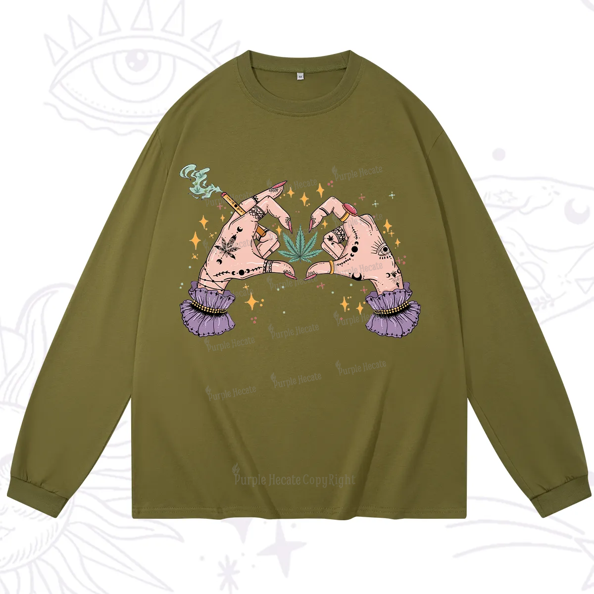 Purplehecate You're Never Alone If You Have Weed Long Sleeve T-Shirt