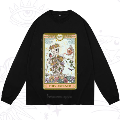 Purplehecate The Skeleton Gardener Tarot Long Sleeve T-Shirt
