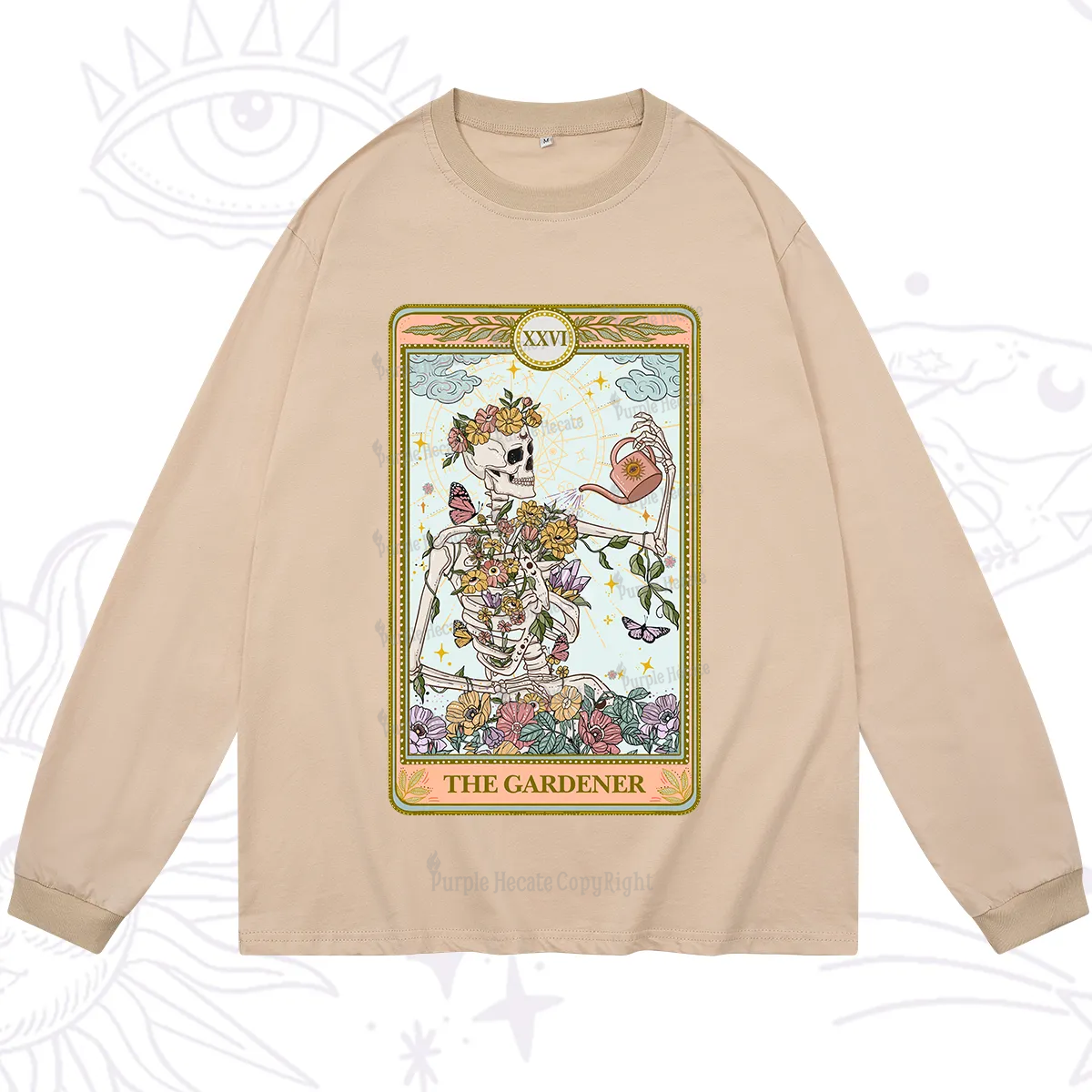 Purplehecate The Skeleton Gardener Tarot Long Sleeve T-Shirt
