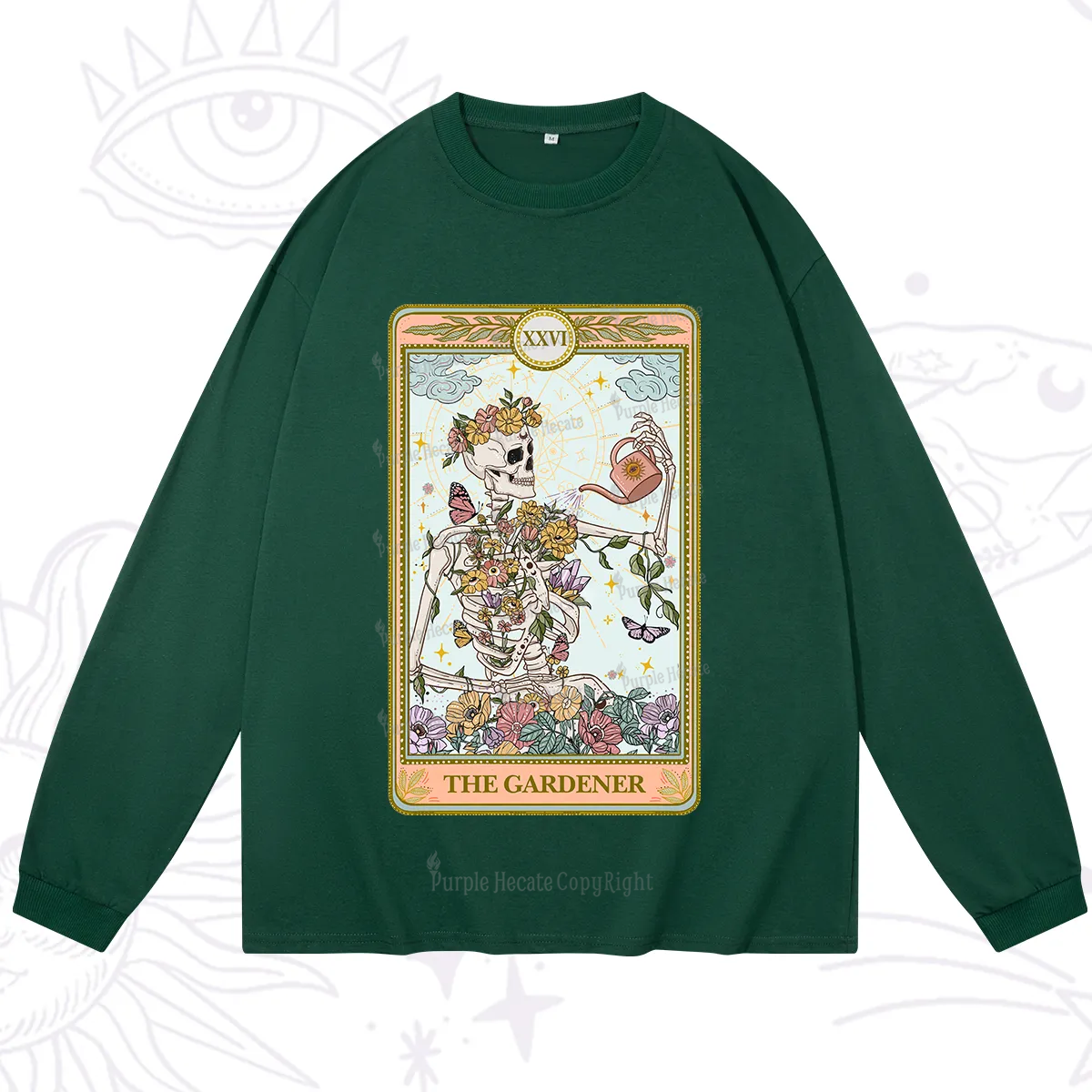 Purplehecate The Skeleton Gardener Tarot Long Sleeve T-Shirt
