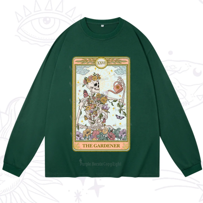 Purplehecate The Skeleton Gardener Tarot Long Sleeve T-Shirt