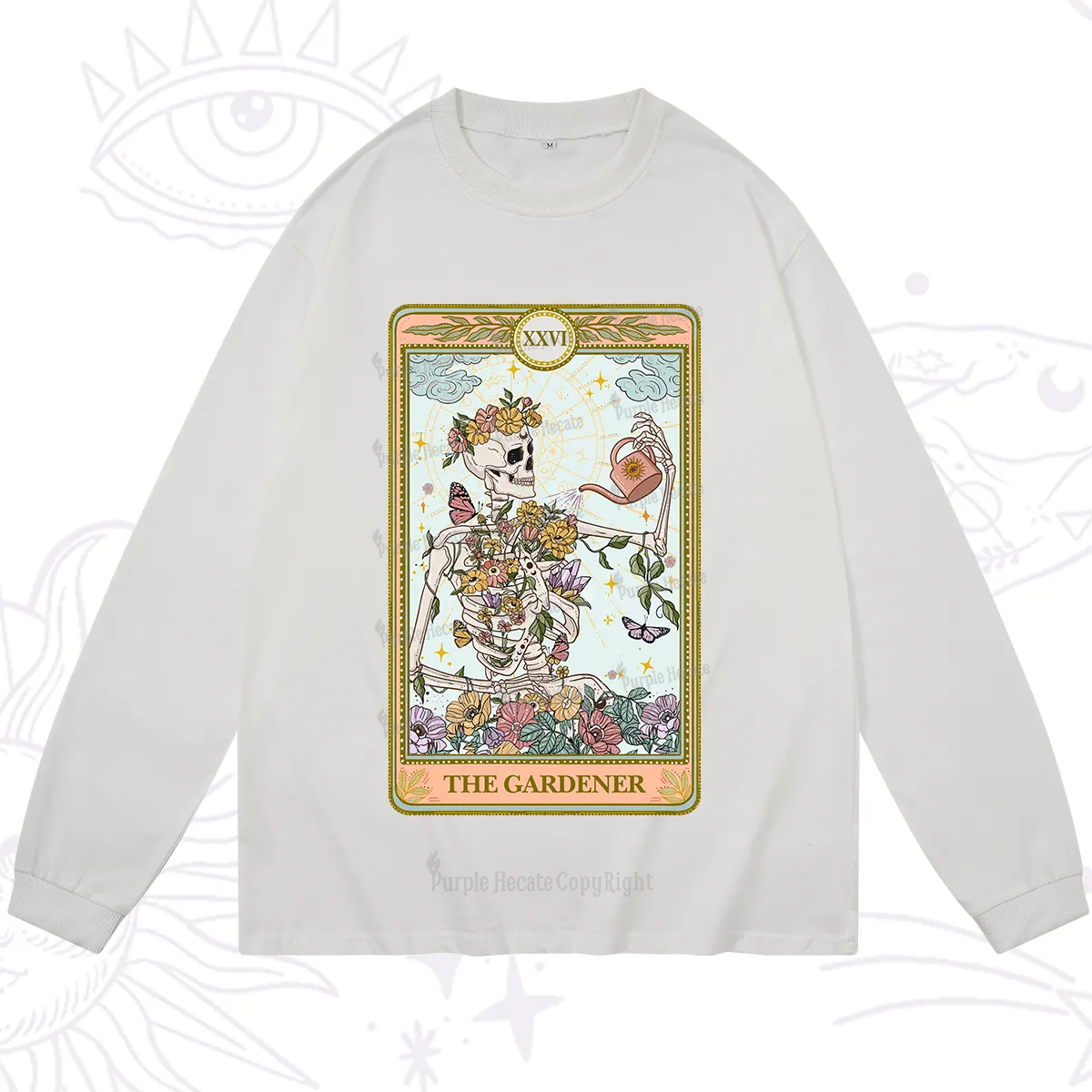 Purplehecate The Skeleton Gardener Tarot Long Sleeve T-Shirt