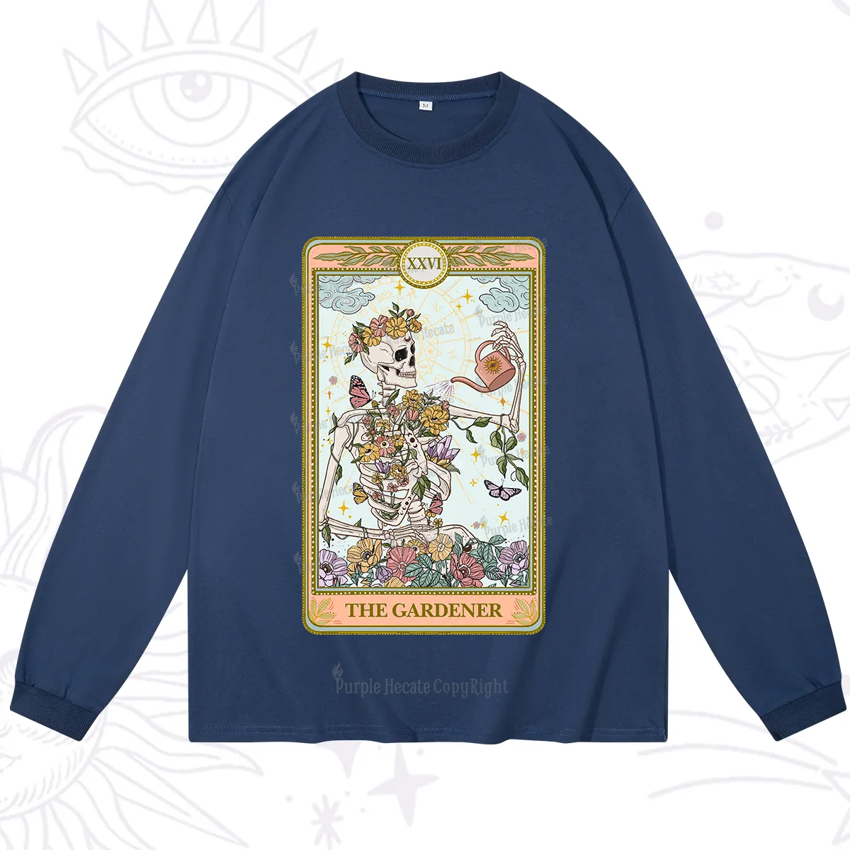 Purplehecate The Skeleton Gardener Tarot Long Sleeve T-Shirt