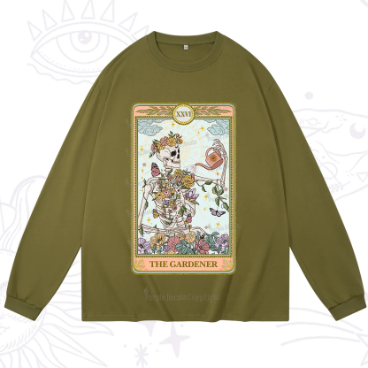 Purplehecate The Skeleton Gardener Tarot Long Sleeve T-Shirt