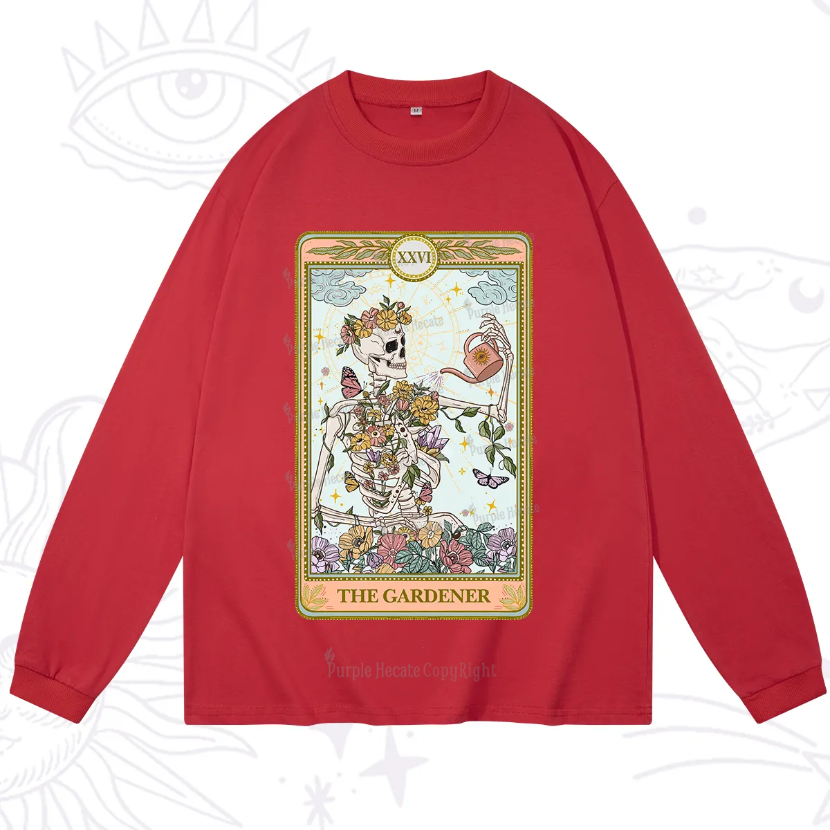 Purplehecate The Skeleton Gardener Tarot Long Sleeve T-Shirt