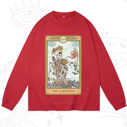 Purplehecate The Skeleton Gardener Tarot Long Sleeve T-Shirt