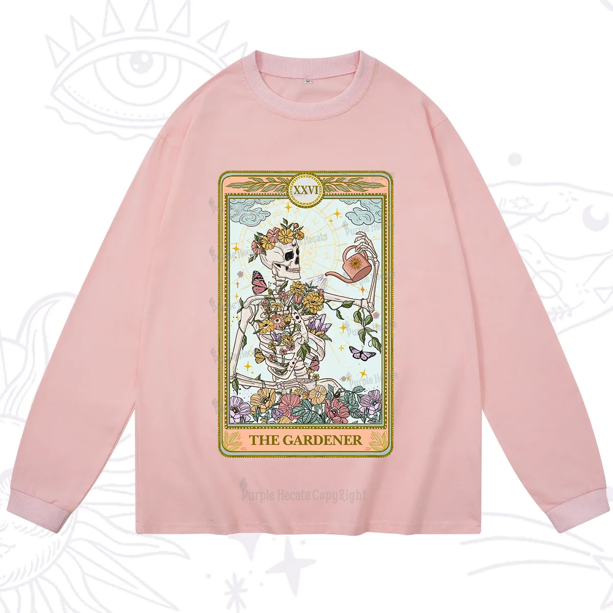 Purplehecate The Skeleton Gardener Tarot Long Sleeve T-Shirt