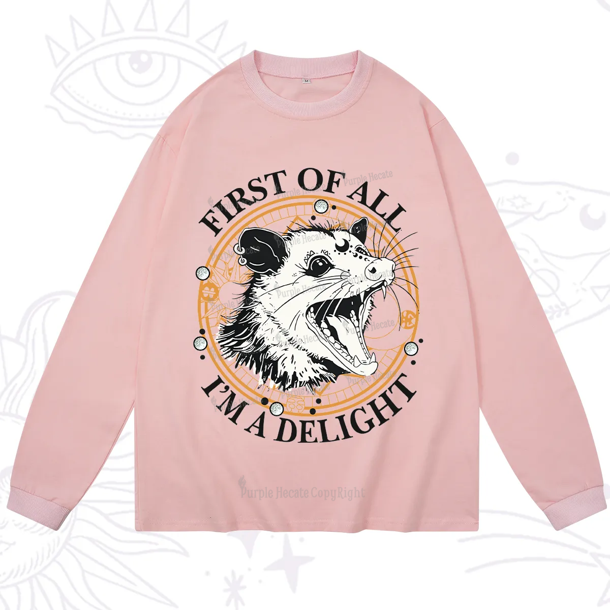 Purplehecate First Of All I Am A Delightful Angry Opossum Long Sleeve T-Shirt