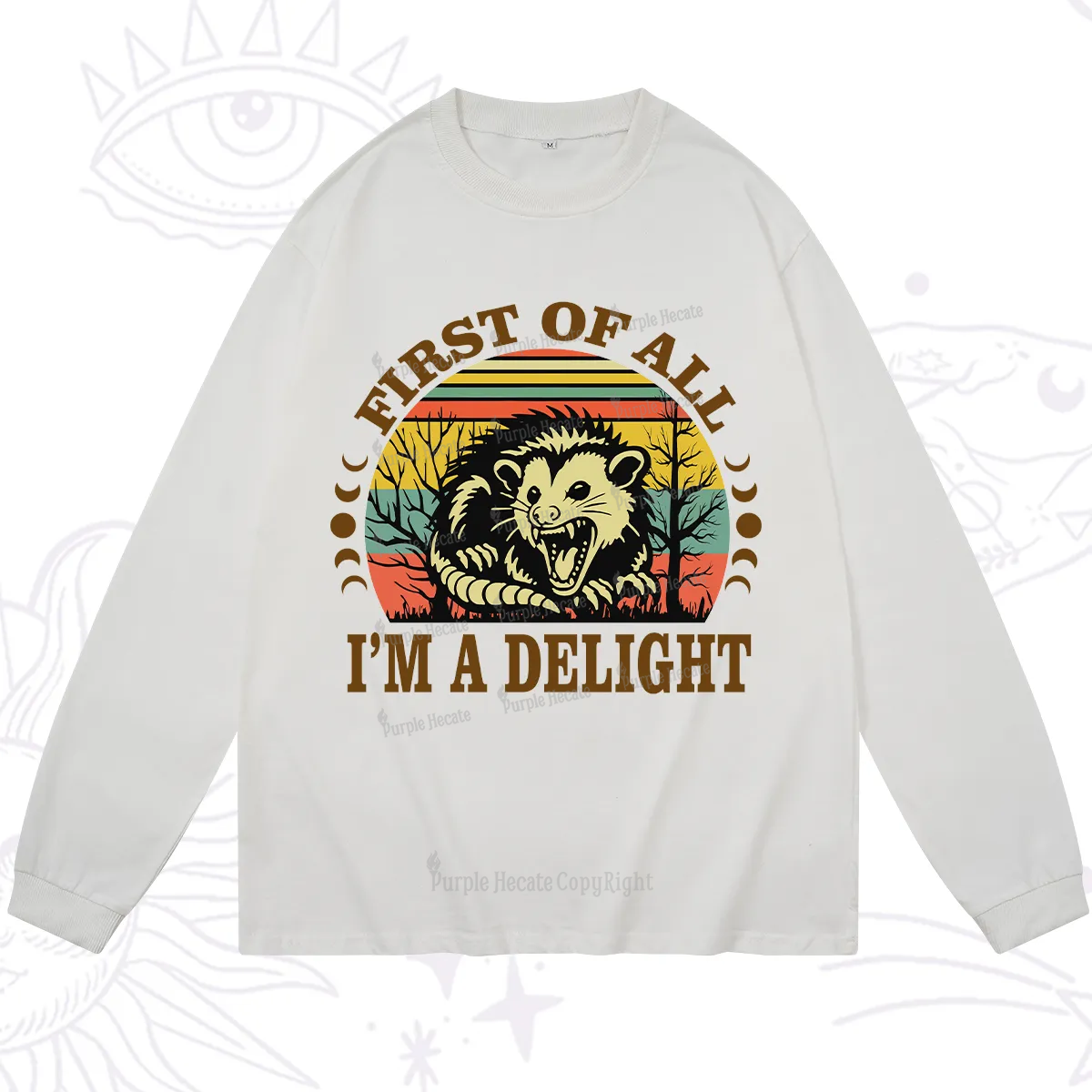 Purplehecate First Of All I'm A Delightful Opossum Long Sleeve T-Shirt