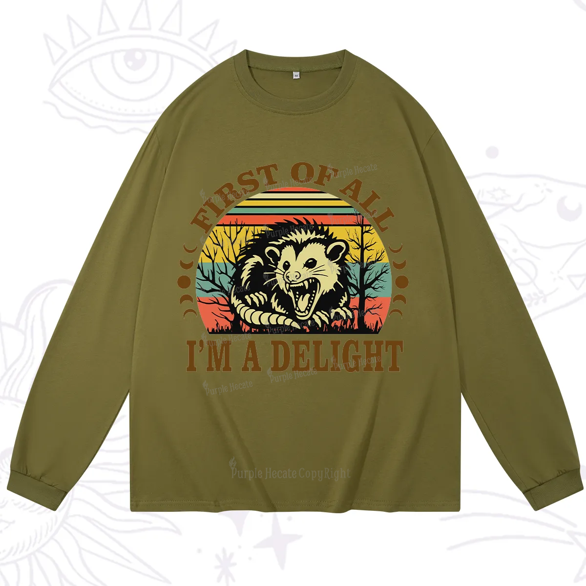 Purplehecate First Of All I'm A Delightful Opossum Long Sleeve T-Shirt