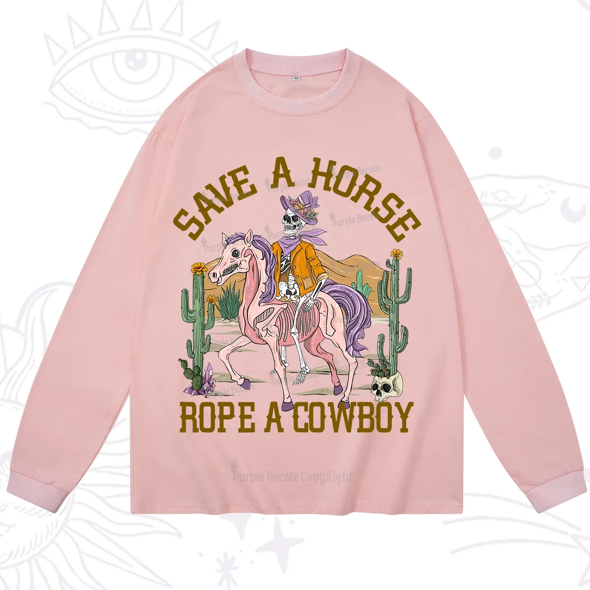 Purplehecate Save A Horse Rope A Cowboy Long Sleeve T-Shirt