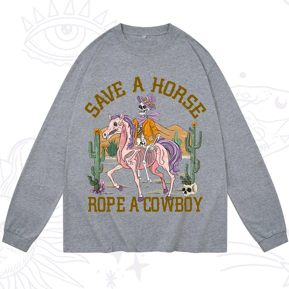 Purplehecate Save A Horse Rope A Cowboy Long Sleeve T-Shirt