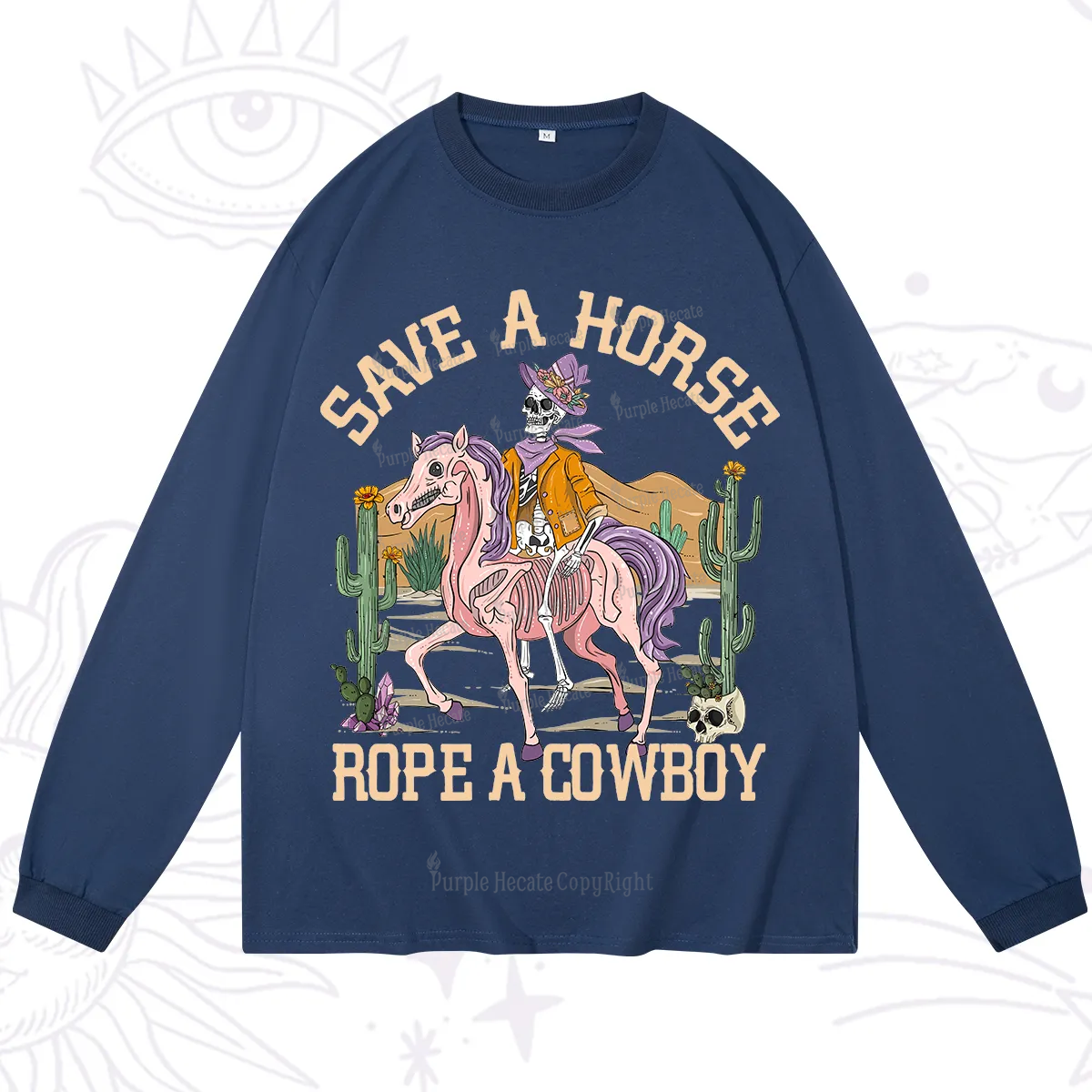 Purplehecate Save A Horse Rope A Cowboy Long Sleeve T-Shirt