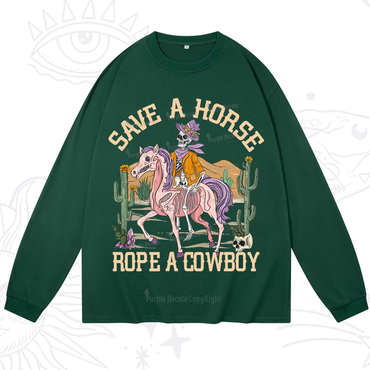 Purplehecate Save A Horse Rope A Cowboy Long Sleeve T-Shirt