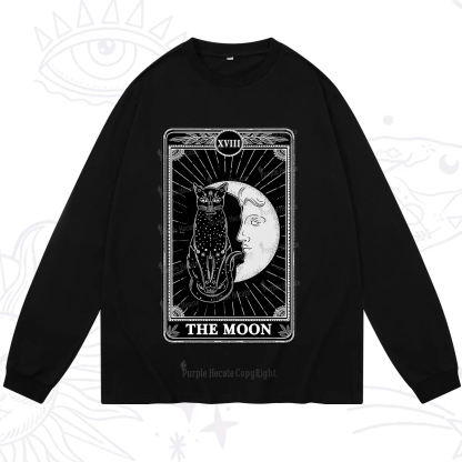 Purplehecate The Moon Tarot Card Long Sleeve T-Shirt