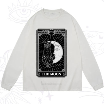 Purplehecate The Moon Tarot Card Long Sleeve T-Shirt