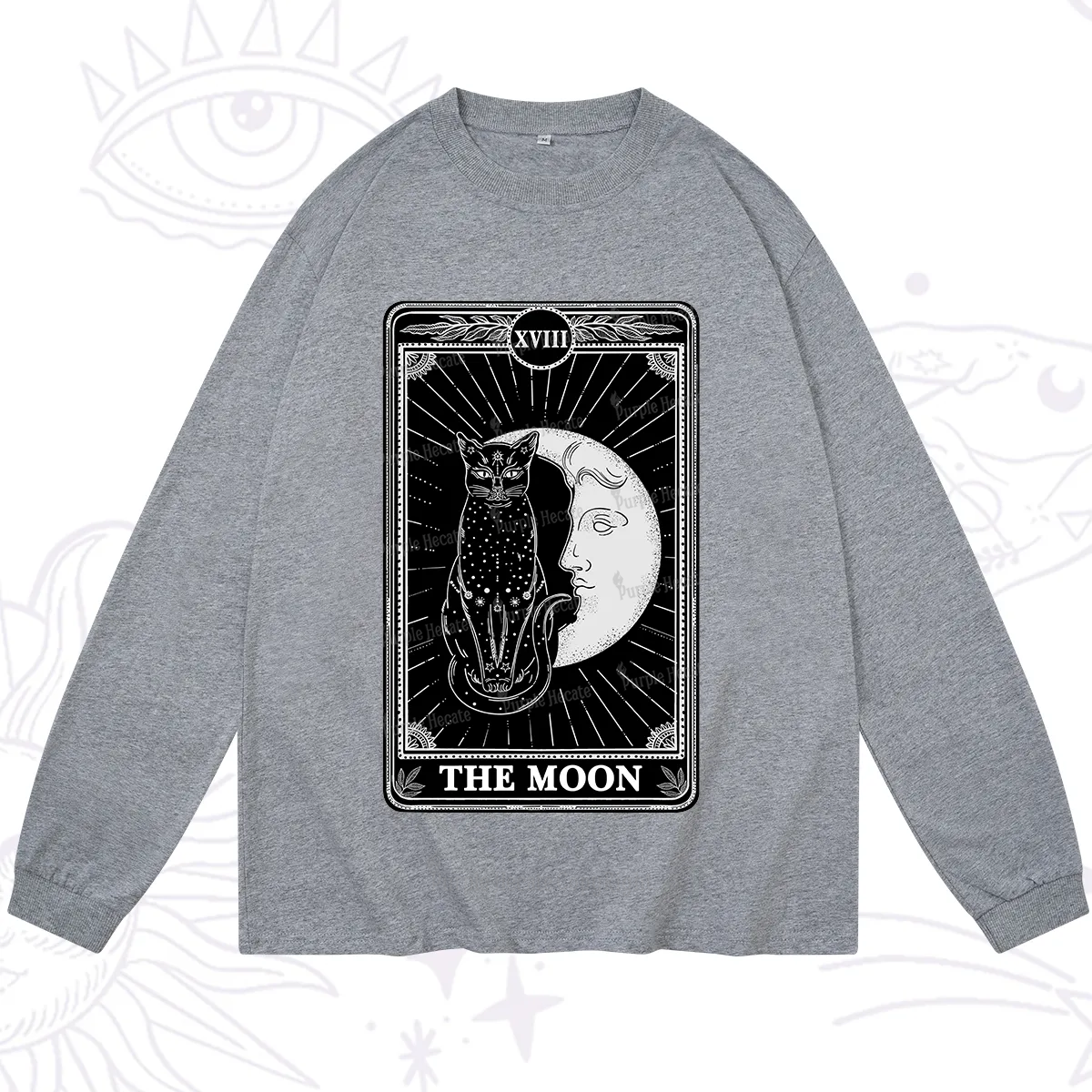 Purplehecate The Moon Tarot Card Long Sleeve T-Shirt